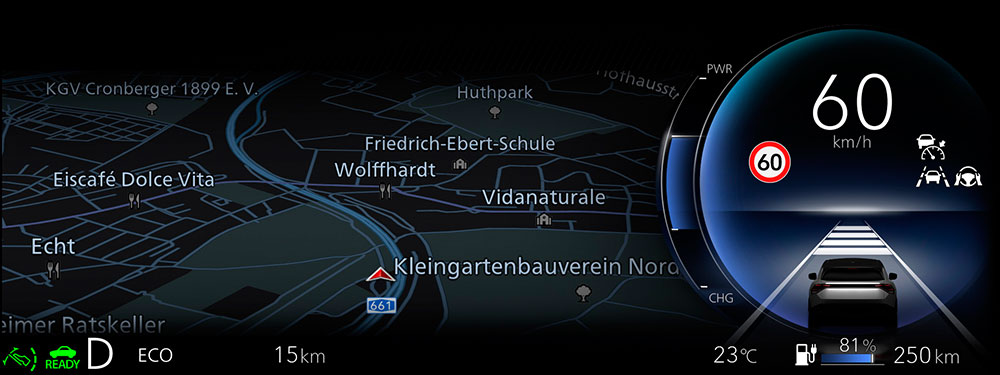 eVitara Přístrojový displej